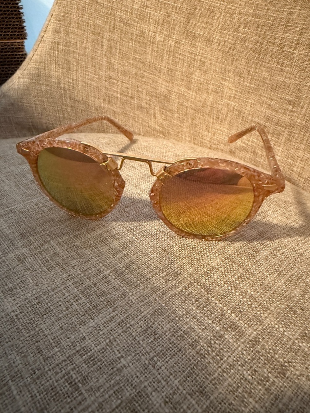 Krewe Iridescent Pink Tortoiseshell Sunglasses